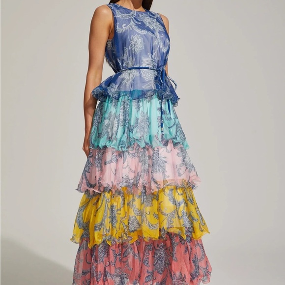 Designer-Style Layered Ruffled Women's Dress - Picture 7 of 12